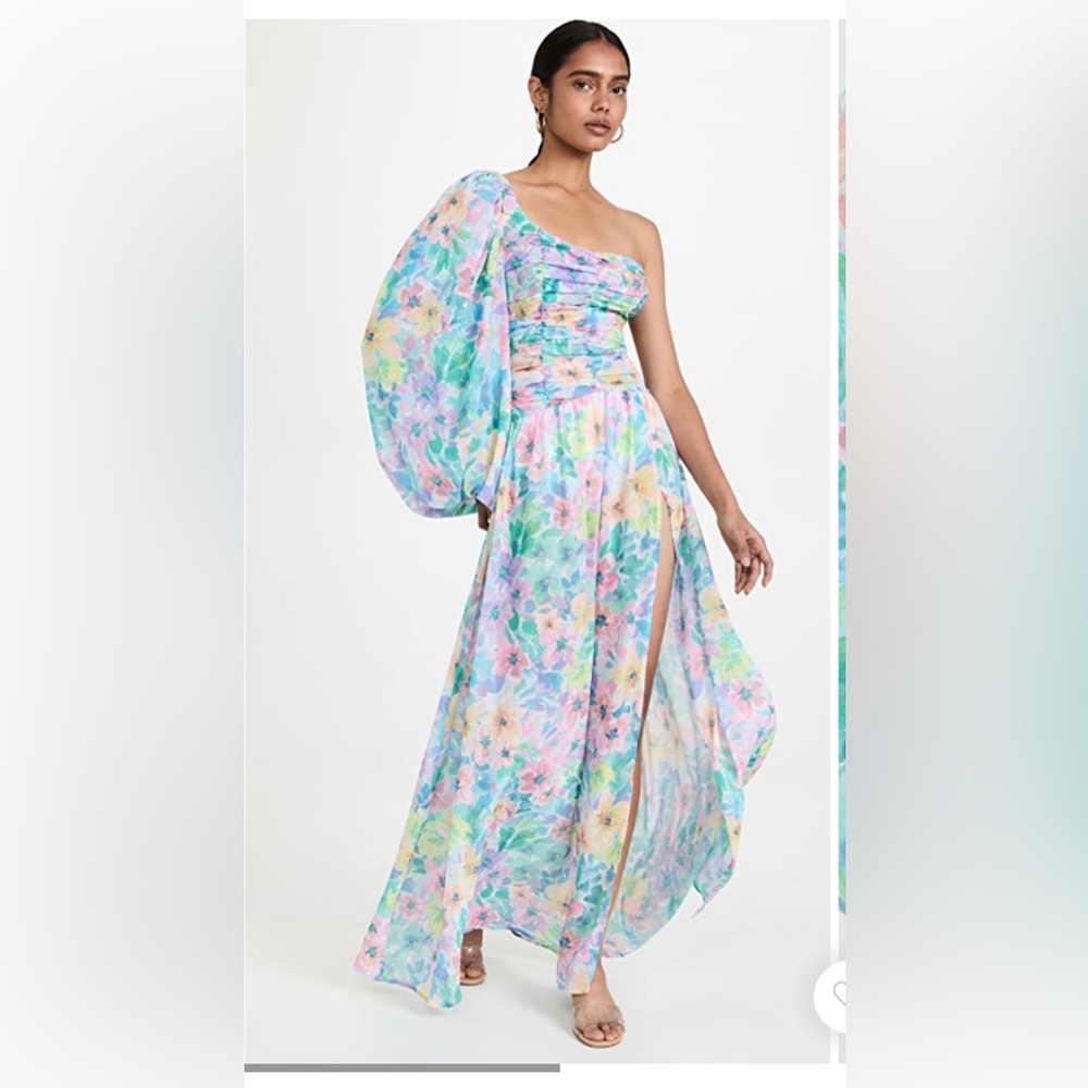 For Love & Lemons Blaire One Shoulder Maxi Dress